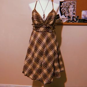 Free People Plaid Crossback Dress